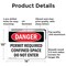 Signmission 10 in H x 14 in W, Aluminum, Rectangle, Permit Required Confined Space Do Not Enter OS-2PACK-DS-A-1014-L-2157 - alternate 3